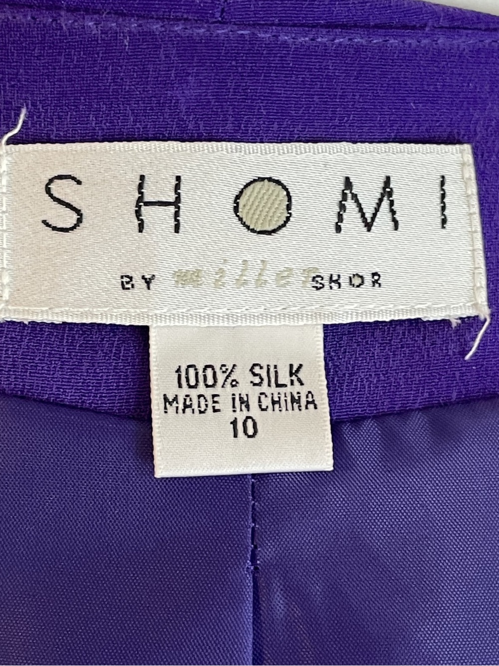SHOMI Vintage Women's Purple 100% Silk Embroidered Blazer Jacket Sz 10 - Picture 8 of 16